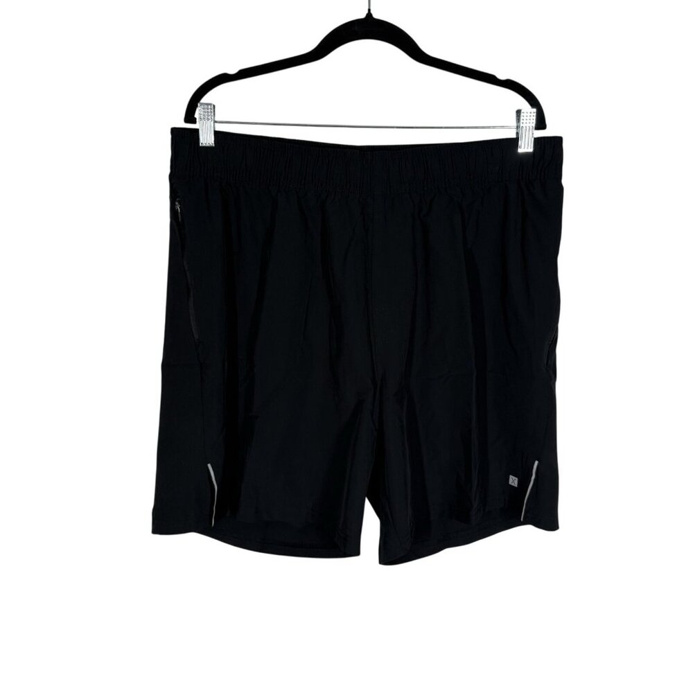 Express Men Sz XL Black Drawstring Elastic Waist Zip Pocket 7" Inseam Shorts NWT